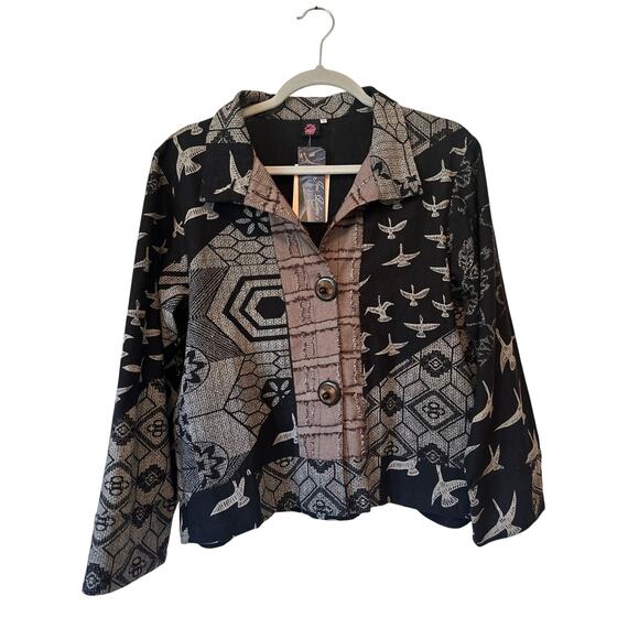 Cupcake Jackets & Blazers - Cupcake Flying Geese Abstract Jacket - Small